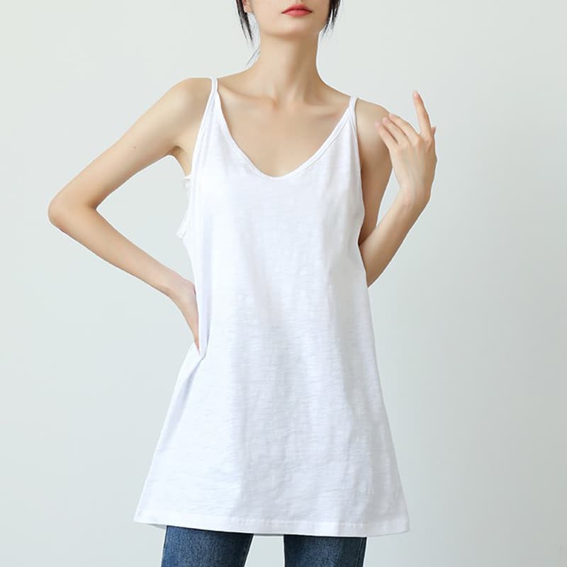 タンクトップ シンプル美シルエットキャミソール