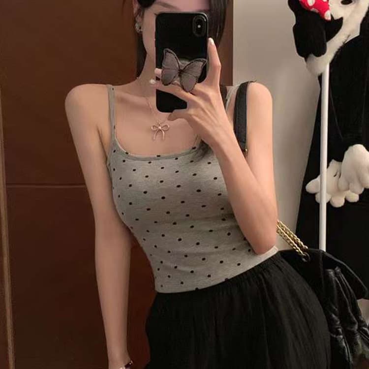 水玉ドットかわいいタンクトップ
