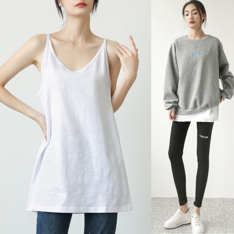 タンクトップ シンプル美シルエットキャミソール