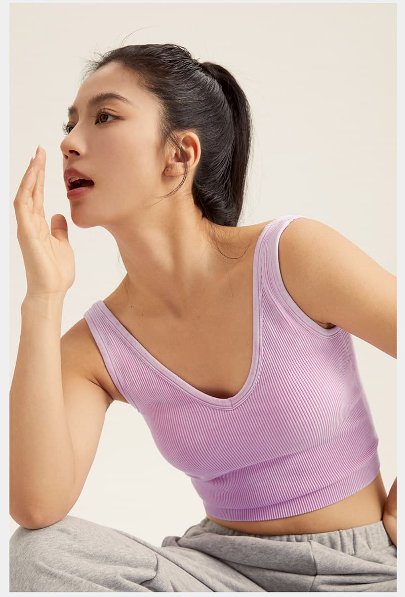 リブ編み 美シルエットタンクトップ