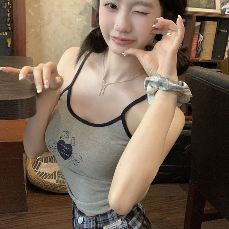 天使デザインキャミソールタンクトップ