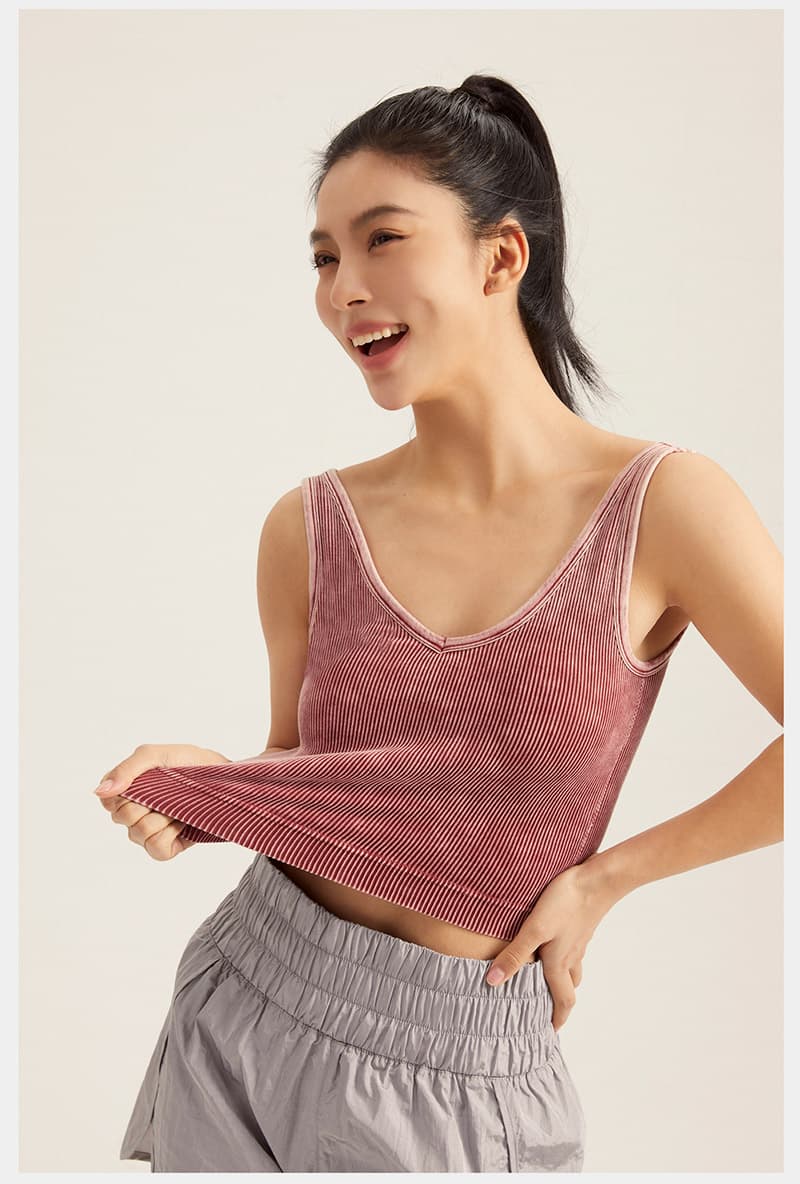 リブ編み 美シルエットタンクトップ