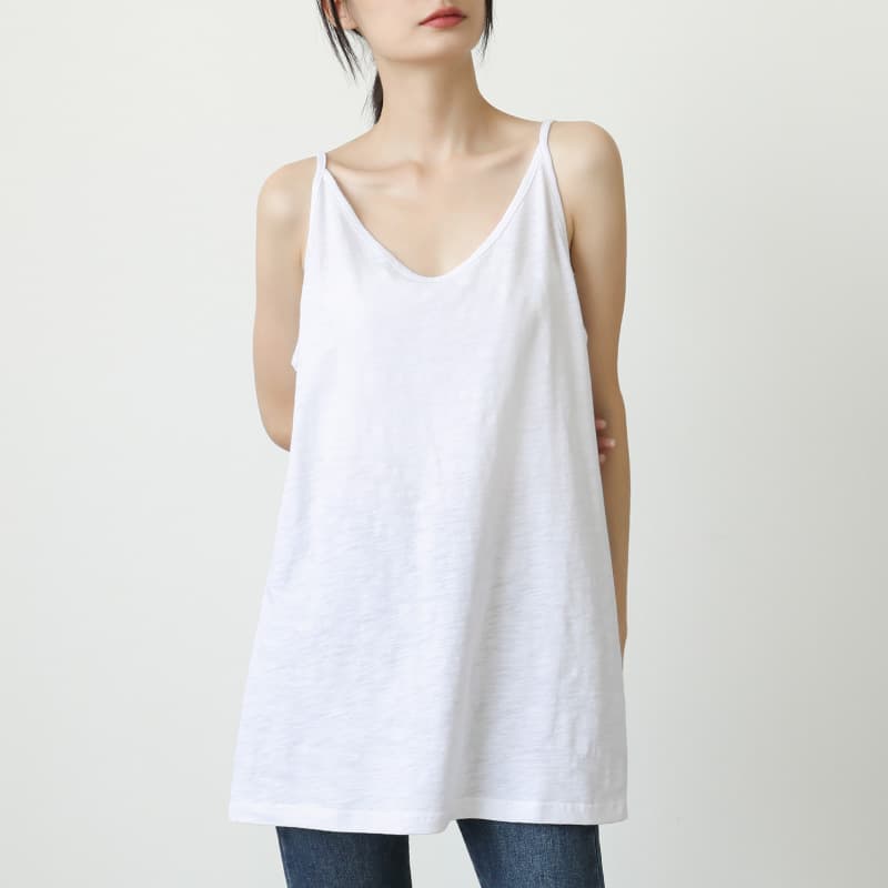 タンクトップ シンプル美シルエットキャミソール