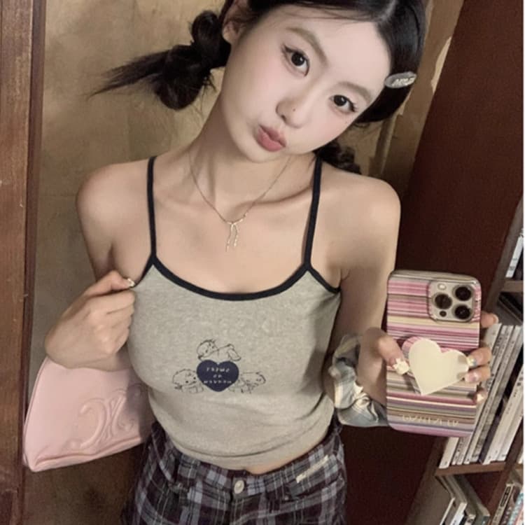 天使デザインキャミソールタンクトップ