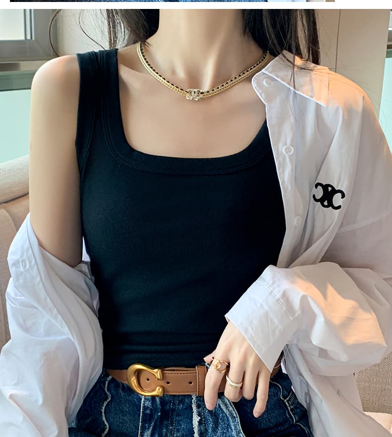 リブニット 美シルエット タンクトップ
