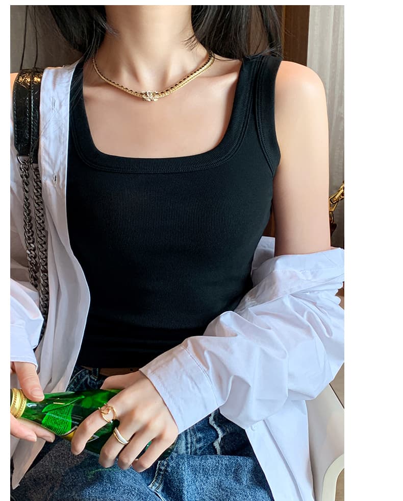 リブニット 美シルエット タンクトップ